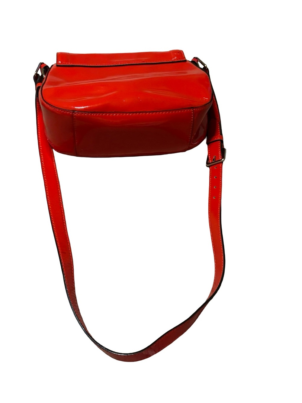 Kate Spade Red Patent Leather Crossbody Shiny red statement Bag polka dot lined - Picture 8 of 9